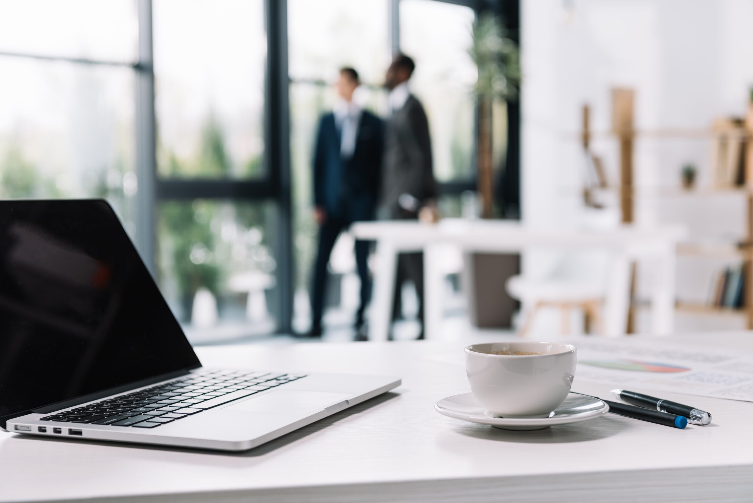 Business workplace with laptop 